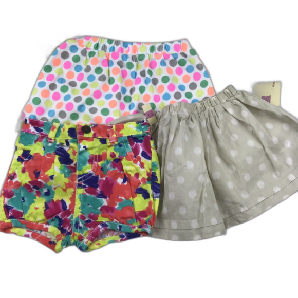 NWT Floral Shorts and Polka Dot Skirts 9 Months Baby Girl Circo Cherokee - Picture 1 of 8